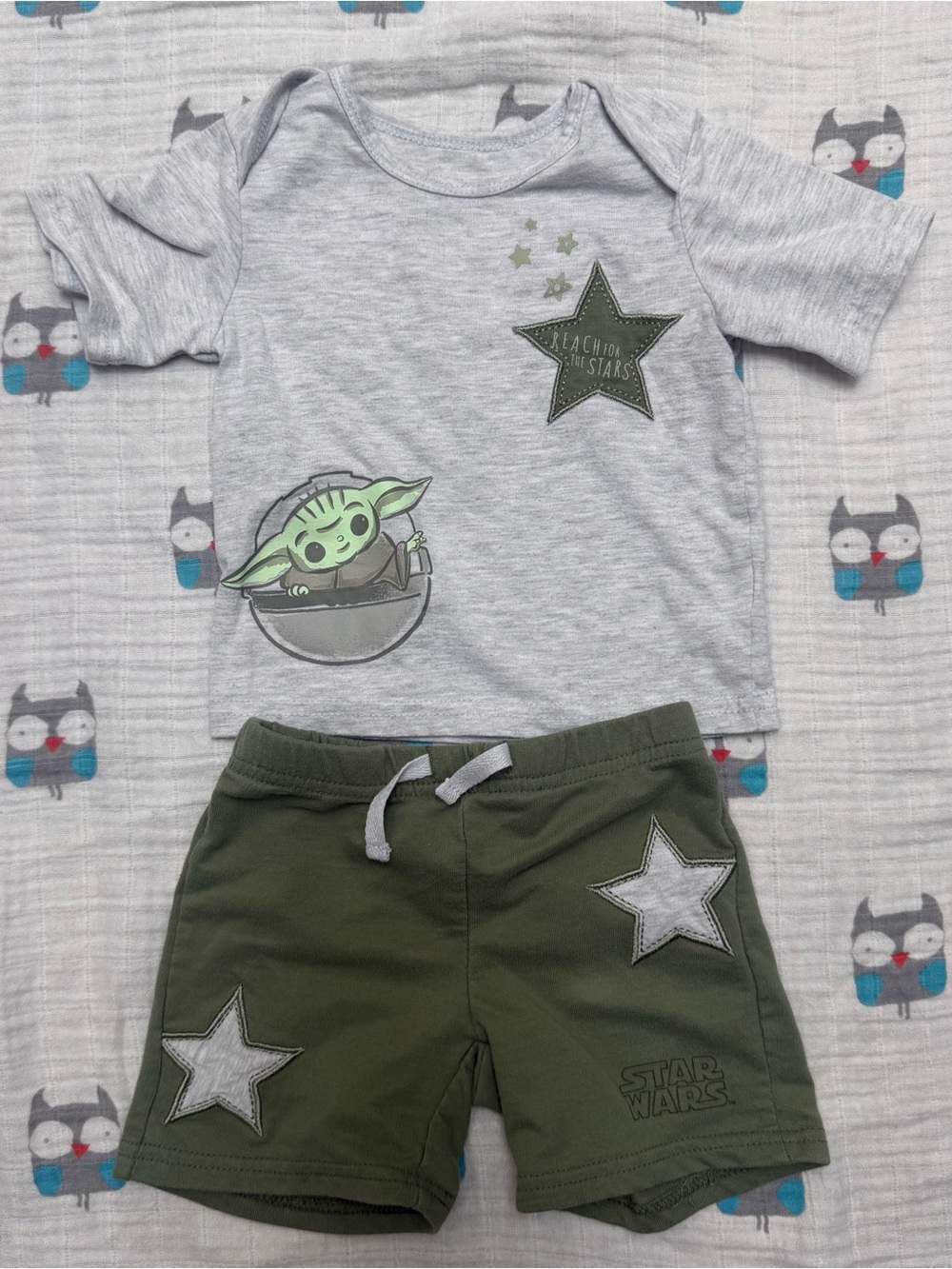 Star Wars Grogu Baby Yoda 12M 2-Piece Outfit Set